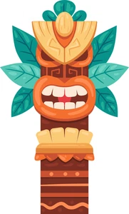 Tiki Totems Polynesian Culture Self Adhesive Vinyl Sticker