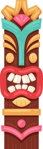 Tiki Totems Polynesian Culture Self Adhesive Vinyl Sticker