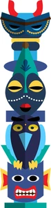 Tiki Totems Polynesian Culture Self Adhesive Vinyl Sticker