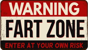 Warning Fart Zone Funny Self Adhesive Vinyl Sticker