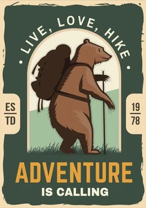 Hiking Exploring Adventure Hike Walk Wilderness Self Adhesive Vinyl Sticker
