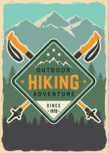 Hiking Exploring Adventure Hike Walk Wilderness Self Adhesive Vinyl Sticker