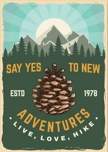 Hiking Exploring Adventure Hike Walk Wilderness Self Adhesive Vinyl Sticker