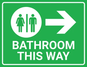 Bathroom This Way Warning Notice Sign Self Adhesive Sticker